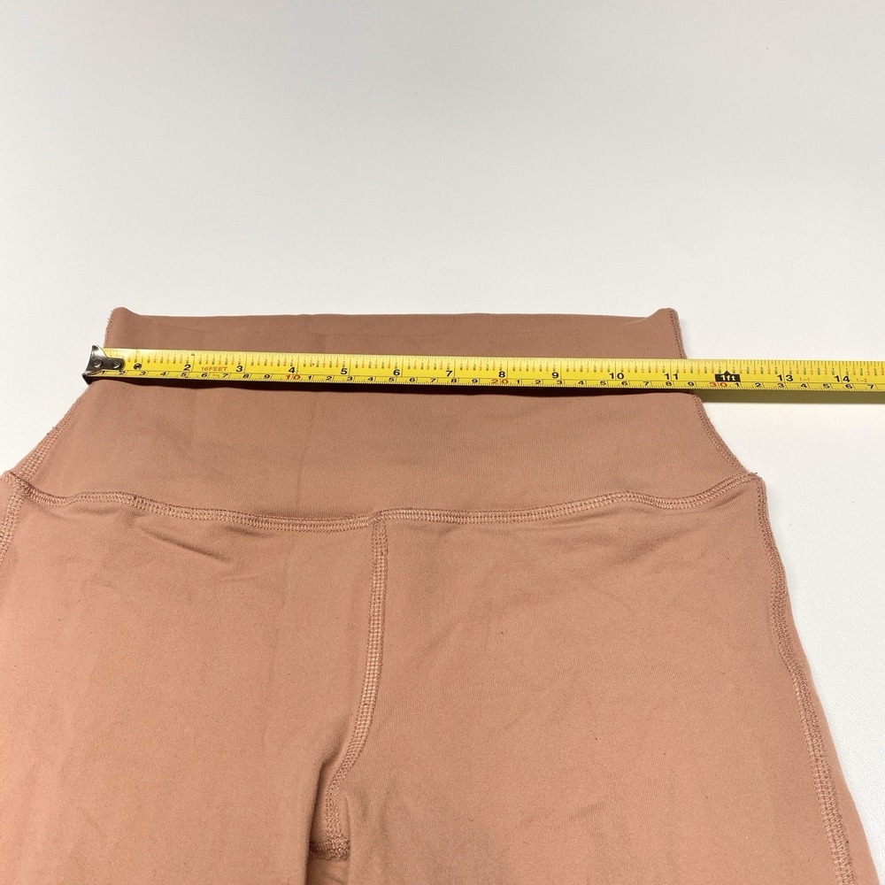 Alo Yoga Goddess Leggings Ribbed Knit Ruched Leg Stretch‎ Rose Quartz Size XS - Picture 5 of 10